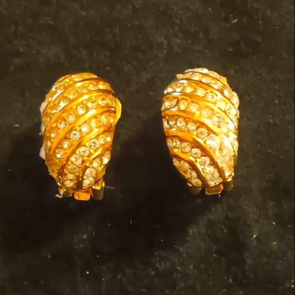Christian Dior Rhinestone Earrings - Picture 1 of 8